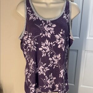 Live Love Lounge floral purple sleepwear tank top NWOT